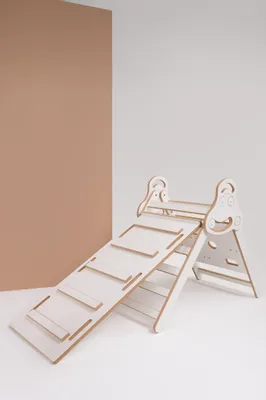 Produktbild von Montessori Pikler-Dreieck Kletterdreiecke - Kletterwand + große LEITER Rutsche