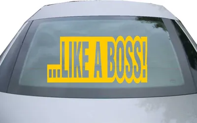 Produktbild von Indigos UG - Aufkleber Heckscheibe & Motorklappe DE6151 - gold - 600x285 mm - like a boss! - Auto Scheiben Fenster Heckklappe Tuning Racing JDM - Die cut