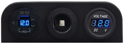 Produktbild von ProRide 12V USB-Lader 3 Ports QC3.0 Voltmeter 12V/24V-Steckdose
