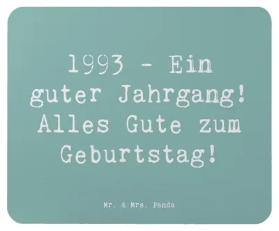 Produktbild von Mr. & Mrs. Panda Mousepad Spruch 1993 Geburtstag - Meeresbrise - Geschenk, mousematte, laptop mauspad, Geburtstagsgeschenk, liebevolle Geschenke, handgefertigt, Mouse Pad