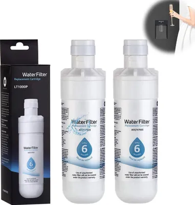 Produktbild von LG Wasserfilter 2er Pack, Hochwertiger Kokosnusskohlefilter Für LT1000P/PC/PCS Modelle