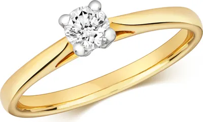 Produktbild von Funkelndes Feuer 9 Karat (375) Gold Damen - Diamant Solitärring Brillant-Schliff 0.35 Karat H - I1, 53 (16.9); TRS320479KYRSM