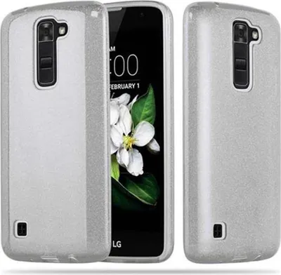 Immagine prodotto di Cadorabo cover per LG K7 2016 cover protettiva in TPU argento custodia telefono cellulare custodia rigida custodia glitter glitter
