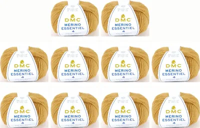 Immagine prodotto di 10 gomitoli di DMC Merino Essentiel-4 – filato Aran di alta qualità composto da 50% Lana e 50%.poliacrilico, 8149, (colore 878)