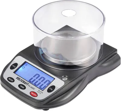 Produktbild von VOLTCRAFT PS-600C Präzisionswaage Wägebereich (max.) 600 g Ablesbarkeit 0.01 g batteriebetrieben Schwarz