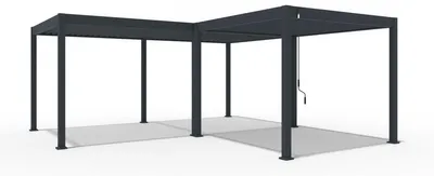 Produktbild von Weide Deluxe & Classic | Pergola Aluminium freistehend | 6 x 6 M | Lamellendach anthrazit + Verbindungskit 3 Meter