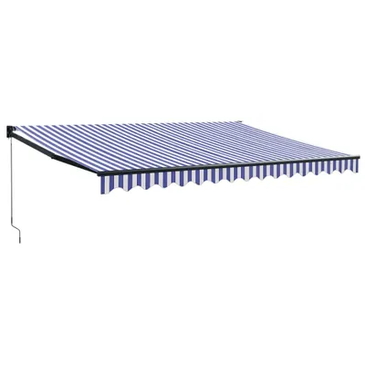 Immagine prodotto di Tenda da Sole Retrattile Blu e Bianca 4x3 m Tessuto e Alluminio
