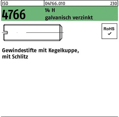 Produktbild von Reyher  Gewindestifte ISO 4766 14 H M 12x30 galv. vz (100 Stück)