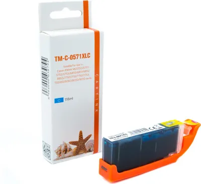 Produktbild von cyan Tinte/Tintenpatrone 4.3-CLI-571c kompatibel mit Canon CLI-571c [ 0386C001 ]