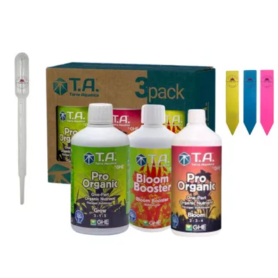 Obrázok produktu pre GHE Tripak Pro Organic - 3-dielna sada vrátane pipety a 3 štítkov na rastliny