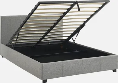 Produktbild von sweeek - Boxbett mit Lattenrost und Kopfteil, 140 x 190cm - Hellgrau