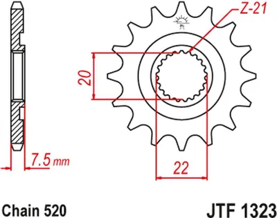 Obrázek produktu pro JT Pastorek 12T 520 JTF1323.12