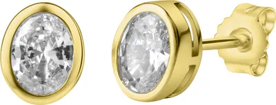 Produktbild von V Ohrstecker 375/- Gold 0,6cm gelb Zirkonia weiß 274320015-2
