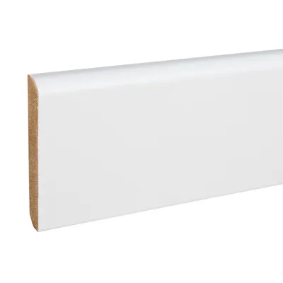 Produktbild von Sockelleiste MDF 10 x 58 x 2500 mm Weiß zum Kleben, Schrauben & Nageln MDF-Kern foliert Fußleiste by PROVISTON 2.5 Meter | 1 Stück