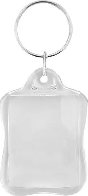 Produktbild von CombiCraft Plexiglas Schlüsselanhänger Rechteck retro, 32x43mm - 50 Stück