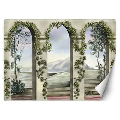 Produktbild von Säulen und Bögen mit Efeu FOTOTAPETE 350x245 cm VLIES Tapete Wandtapete Wandbilder Wanddekoration Design Wohnzimmer Schlafzimmer Flur Büro Küche T-7-TF-19118-350x245