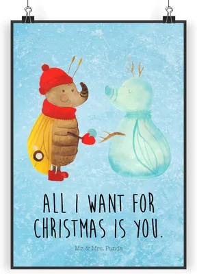 Produktbild von Mr. & Mrs. Panda Bild Nachtfalter Schneemann DIN A3 - Eisblau - Geschenk, Kunstdruck, Schnee, Plakat, Weihnachten, drucke, Winter, wanddeko, Weihnachtsgruß, Wandbild