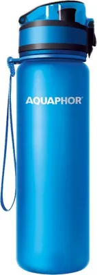 Obrázok produktu pre Filtrujúca fľaša na vodu Aquaphor City 160010, 500 ml, Tritan, Aktívne uhlie, Aqualen, Uzamykateľné viečko, Modrá
