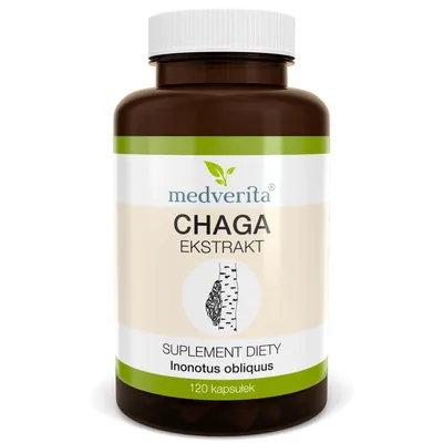 Zdjęcie produktu dla Medverita Chaga ekstrakt 500mg - 120 kapsułek