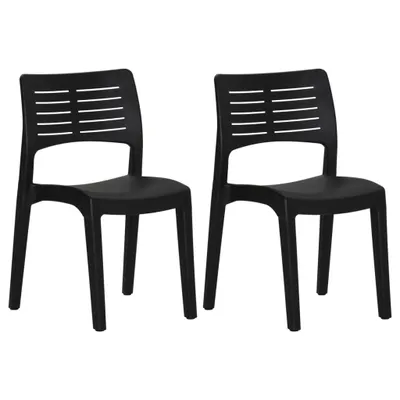 Image de vidaXL Chaises de jardin 2 pcs. Anthracite Polypropylène