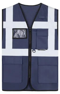 Imagen del producto de Korntex - Chaleco de alta visibilidad "Atenas", multifuncional, unisex, para hombre/mujer, modelo LT5956 (talla XL), color azul marino