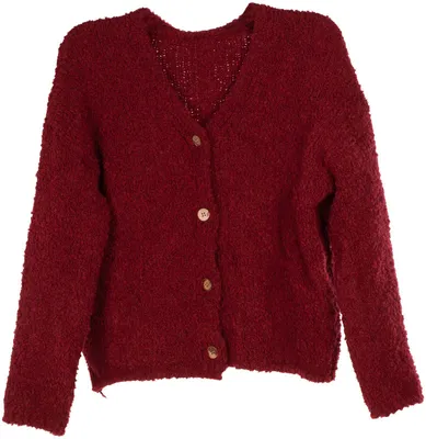 Produktbild von styleBREAKER Damen Boucle Strick Cardigan mit Knopfleiste, Strickjacke einfarbig, Bouclé Strickweste, Onesize 08010081