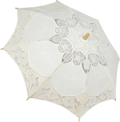 Produktbild von Sonnenschirm, robust, elegant, Retro-Stil, faltbar, rostfrei, Foto-Requisiten, Palast-Handwerksschirm für Hochzeit-Milchig weiß ,Größen:M