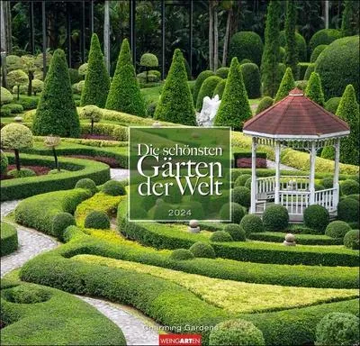 Produktbild von Die schönsten Gärten der Welt Kalender 2024. Wandkalender mit 12 Fotos romantischer Gärten. Farbenprächtiger Natur-Kalender für die Wand. Jahres-Fotokalender im Format 48 x 46cm