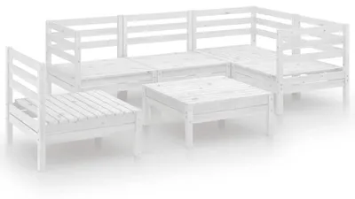Produktbild von vidaXL 6-tlg. Garten-Lounge-Set Massivholz Kiefer Weiß