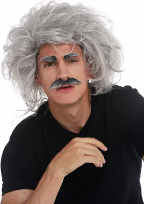Produktbild von WIG ME UP Perücke Schnauzbart Grau Wild Einstein Opa 31999-FR68A