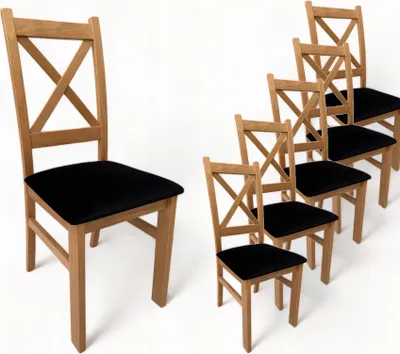 Produktbild von 6x Polstersessel Crossbone Eiche Craft + Schwarz