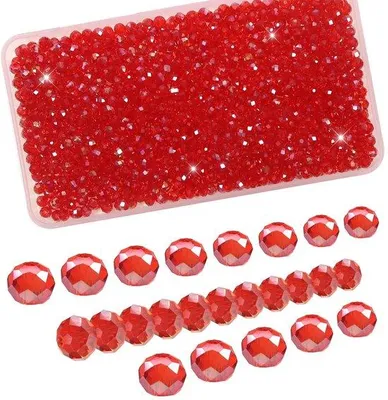 Immagine prodotto di Set di 1000 sfere di vetro - Trasparente - 4 mm - Per la creazione di gioielli fai-da-te - Vetro cristallino - Rivestimento