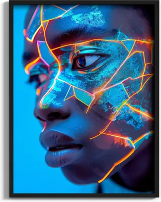 Produktbild von Modernes Bild auf Kunstleder „Frau der Erde U3“  60x80, Zertifikat, Alurahmen