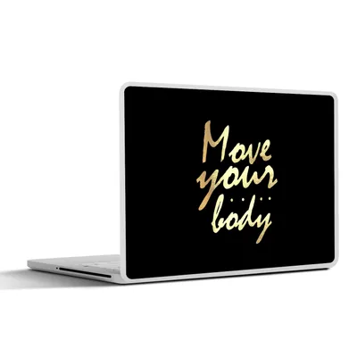 Produktbild von MuchoWow® Laptop Aufkleber Sticker Cover Zitat - Tanzen - Gold - Schwarz 32.5x23.5 cm - Sticker für Laptop - Selbstklebend
