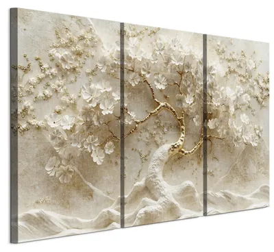 Produktbild von LUMASOUL Wandbilder 3er Set für Wohnzimmer Baum 120x80 cm3-teiliges Leinwandbild für Schlafzimmer Flur Büro und Küche