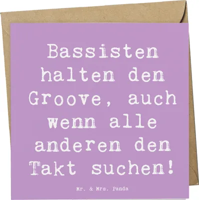 Produktbild von Mr. & Mrs. Panda doppelkarte Spruch Bassgitarre Groove - Lavendeltraum - Geschenk, Klappkarte, Musikband, Lernen, Rhythmus, Musiker, Bassist, faltkarte, Musikinstrument