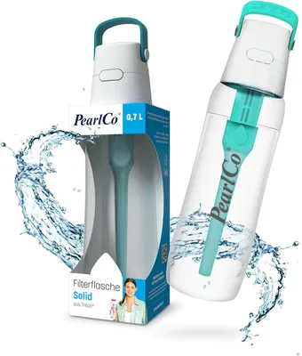 Obrázek produktu pro Láhev na pití PearlCo SOLID s vodním filtrem 0,7 l (máta) | filtrační láhev bez BPA | do školy, na sport, na vodu, pro děti, na cesty