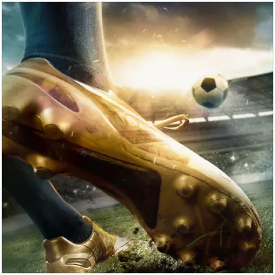 Produktbild von Wallario Memoboard Magnettafel aus Glas, Größe 50 x 50 cm, Motiv Fußball Goldschuh auf dem Feld