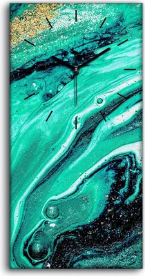 Produktbild von Wanduhr Bürouhr Leinwand Bild Geräuschlos 30x60 Malerei Abstrakte Kunst - schwarze Hände