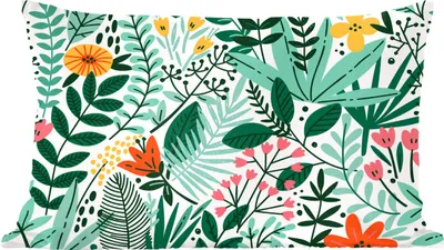 Produktbild von MuchoWow® Zierkissen Sofakissen Wohnzimmer Dekokissen 50x30 cm Sommer - Flora - Weiß - Wohnzimmerdekoration - Polster mit Photo