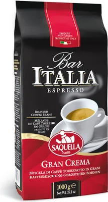 Produktbild von Saquella Caffè Espresso Bar Italia 100 % Arabica ganze Bohnen 1 Kg.