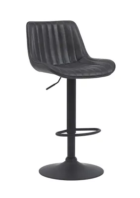 Productafbeelding van Hela Tische, barkruk/bistrostoel Sabine, vintage antraciet, 360° draaibaar, trompetvoet, in hoogte verstelbaar met gasdrukveer, belastbaar tot 120 kg