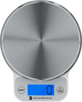 Produktbild von KitchenBrothers Küchenwaage - Digitale Küchenwaage - 1 g bis 6 kg - Tara-Funktion - Edelstahl/Silber