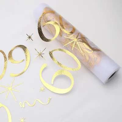Imagen del producto de Cinta dorada para decoración, 28 cm de ancho, 10 metros de largo, cortable, ideal para celebraciones