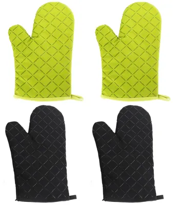 Imagen del producto de Guantes de silicona para horno: resistentes al calor y antideslizantes, paquete de 4 unidades