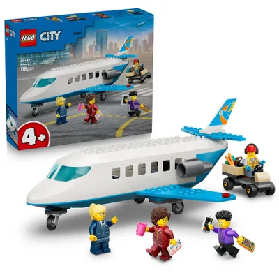 Produktbild von LEGO City Passagierjet Spielzeug - Flugzeug Modellbausatz mit 4 Minifiguren und Reisezubehör - Lernspielzeug - Geburtstagsgeschenk für Jungen ab 4 Jahren - 60492