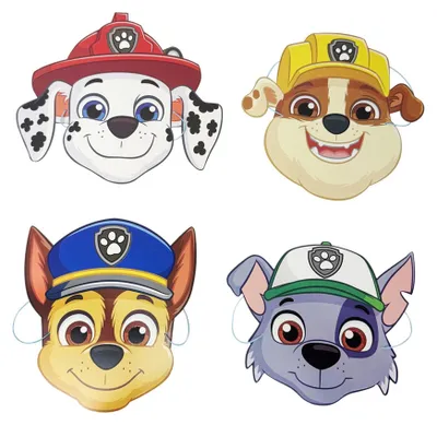 Image de 8 masques en papier Paw Patrol -