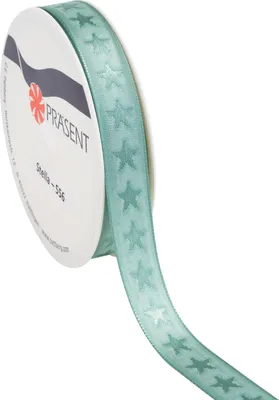 Produktbild von PRÄSENT Seidenband Sterne 15 mm x 3 m Geschenkband Dekoband Schleifenband