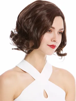 Produktbild von WIG ME UP Perücke kurz Longbob gewellt Mittelscheitel Kastanie Braun Mix YZF-4372-3/30
