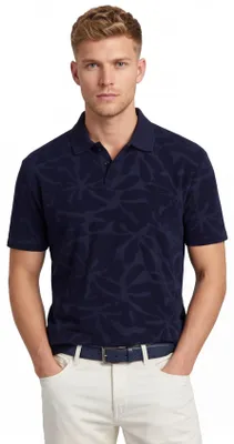 Immagine prodotto di Polo BOSS Orange blu scuro con effetto testurizzato